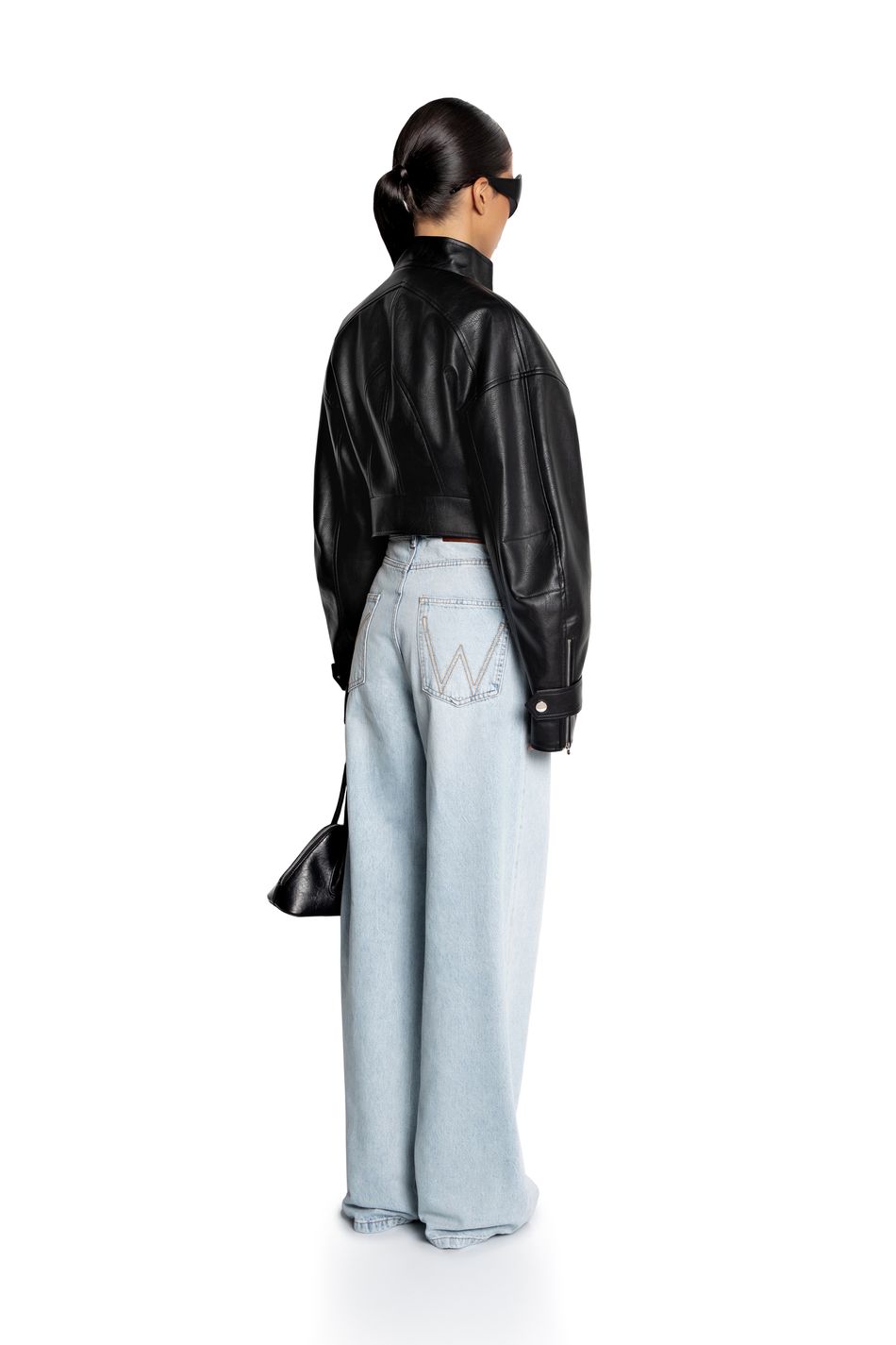 Oversize куртка укороченная; цвет: Черный