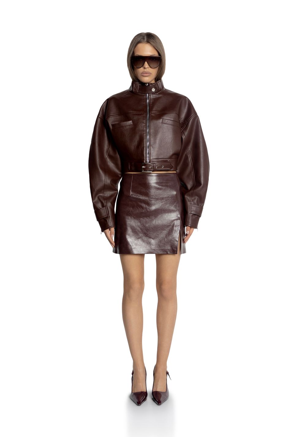 Oversize куртка укороченная; цвет: Шоколад