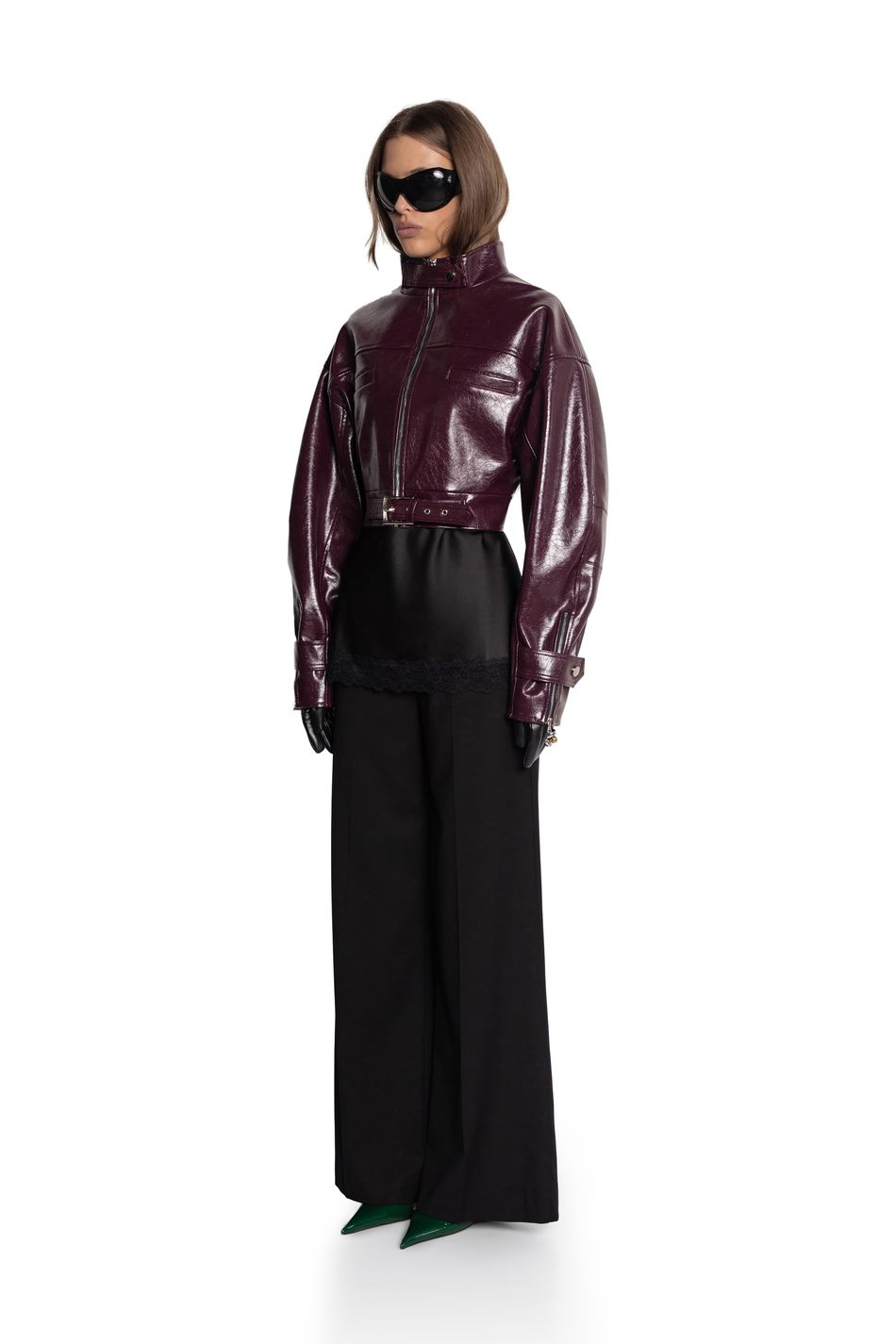 Oversize куртка укороченная; цвет: Фиолетовый 