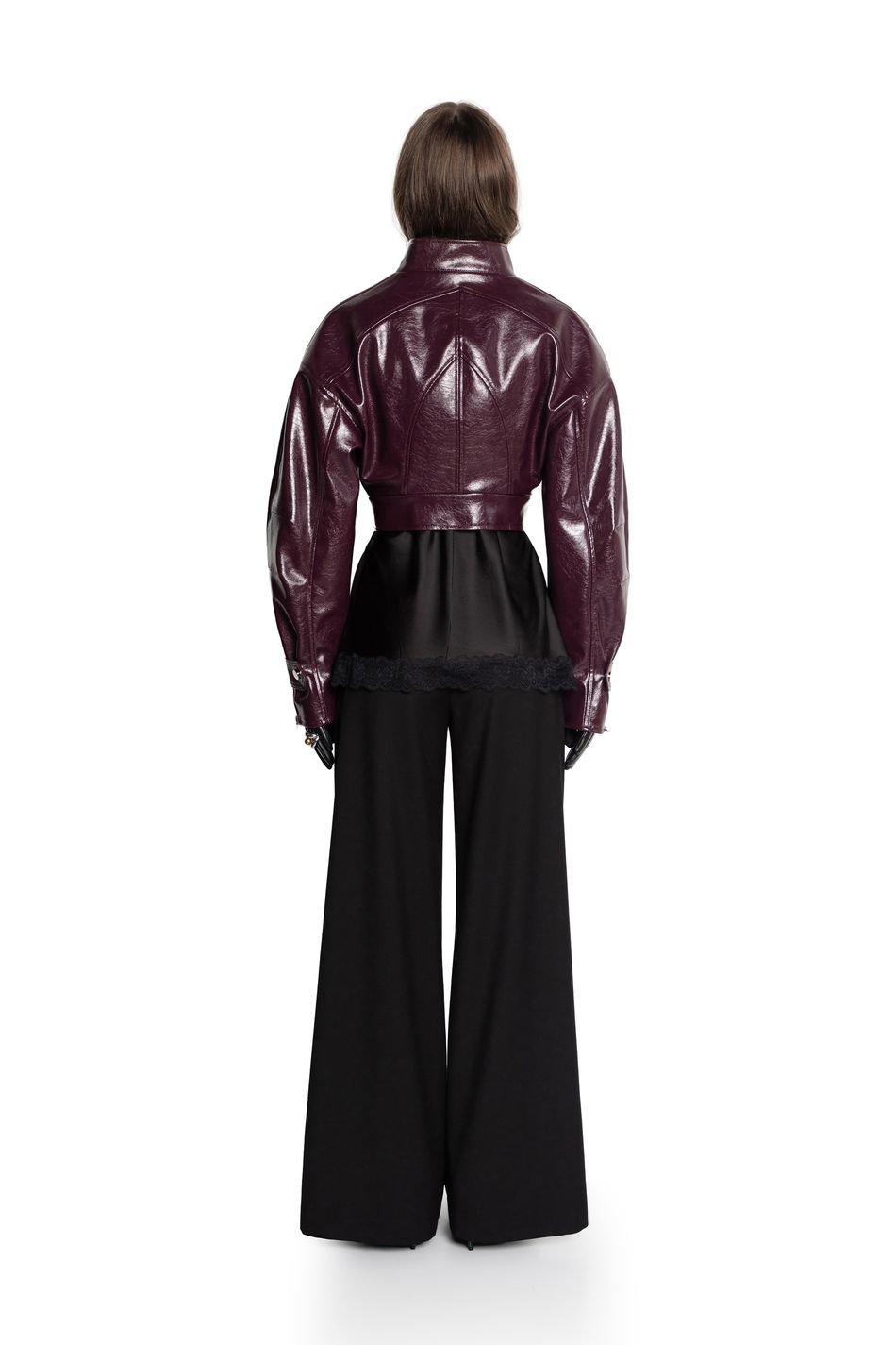 Oversize куртка укороченная; цвет: Фиолетовый 