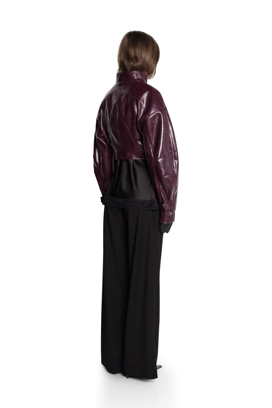 Oversize куртка укороченная; цвет: Фиолетовый 