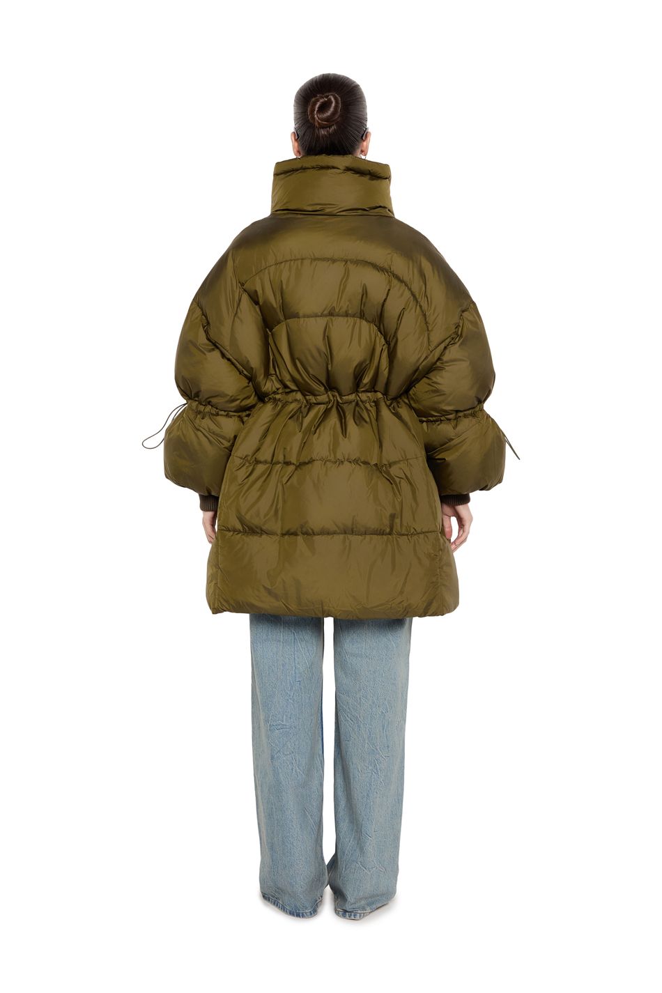 Пуховик oversize  на кулиске; цвет: Хаки
