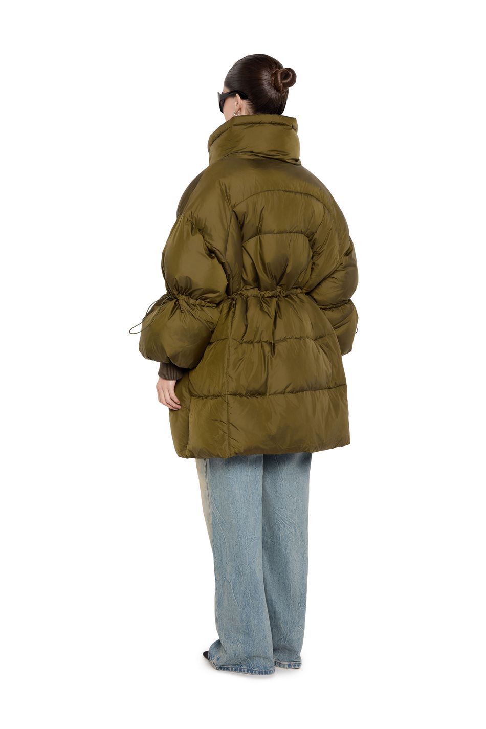 Пуховик oversize  на кулиске; цвет: Хаки