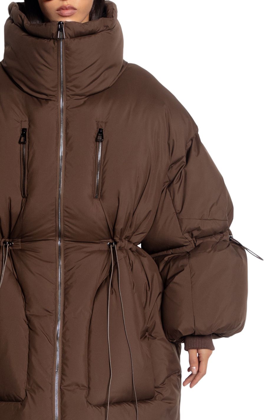 Пуховик oversize  на кулиске; цвет: Шоколад