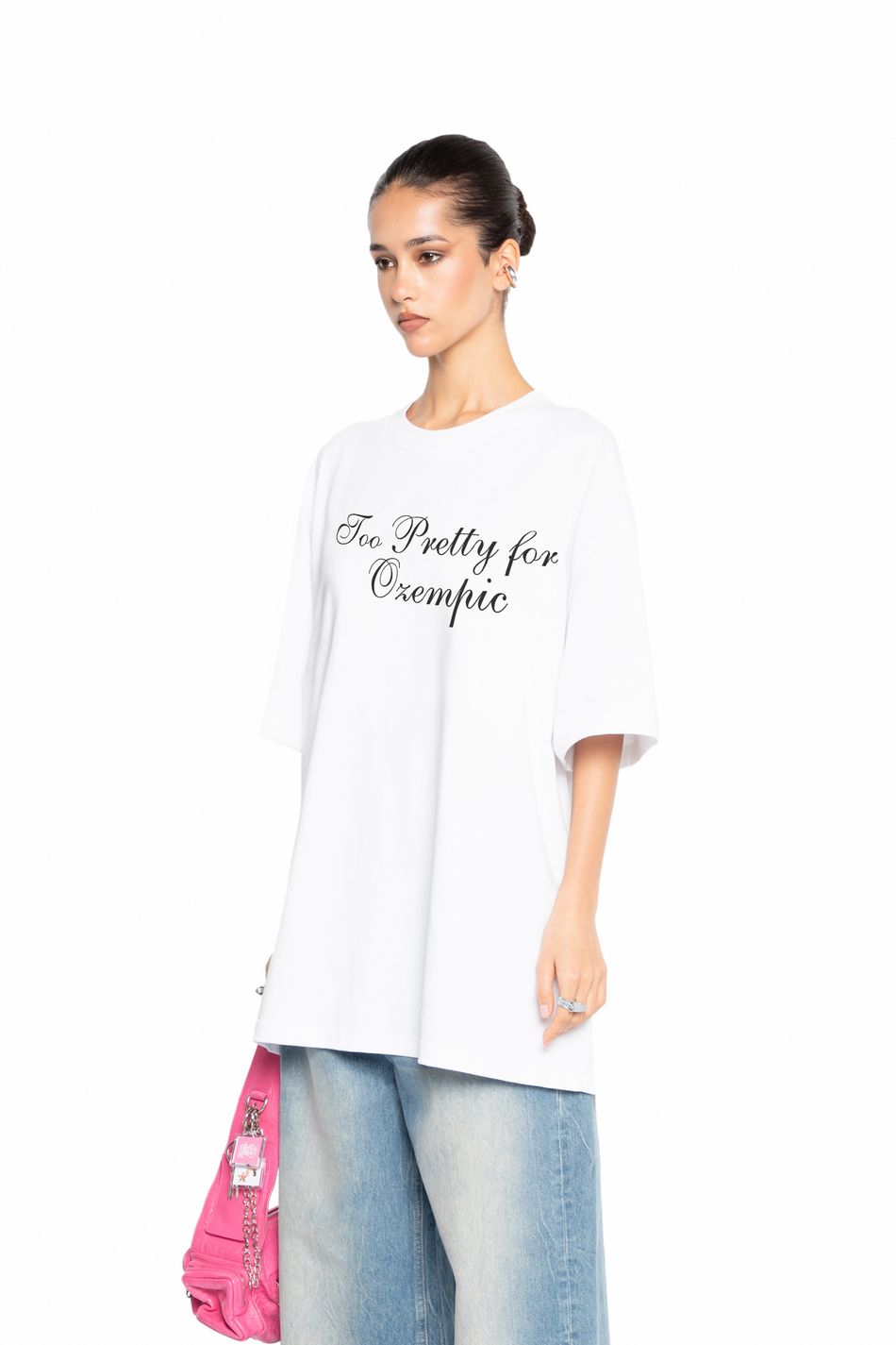 Футболка "too pretty for ozempic"; цвет: Белый 