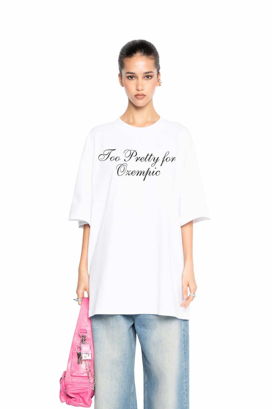 Футболка "too pretty for ozempic"; цвет: Белый 
