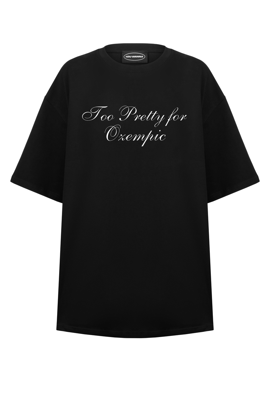 Футболка "too pretty for ozempic"; цвет: Черный