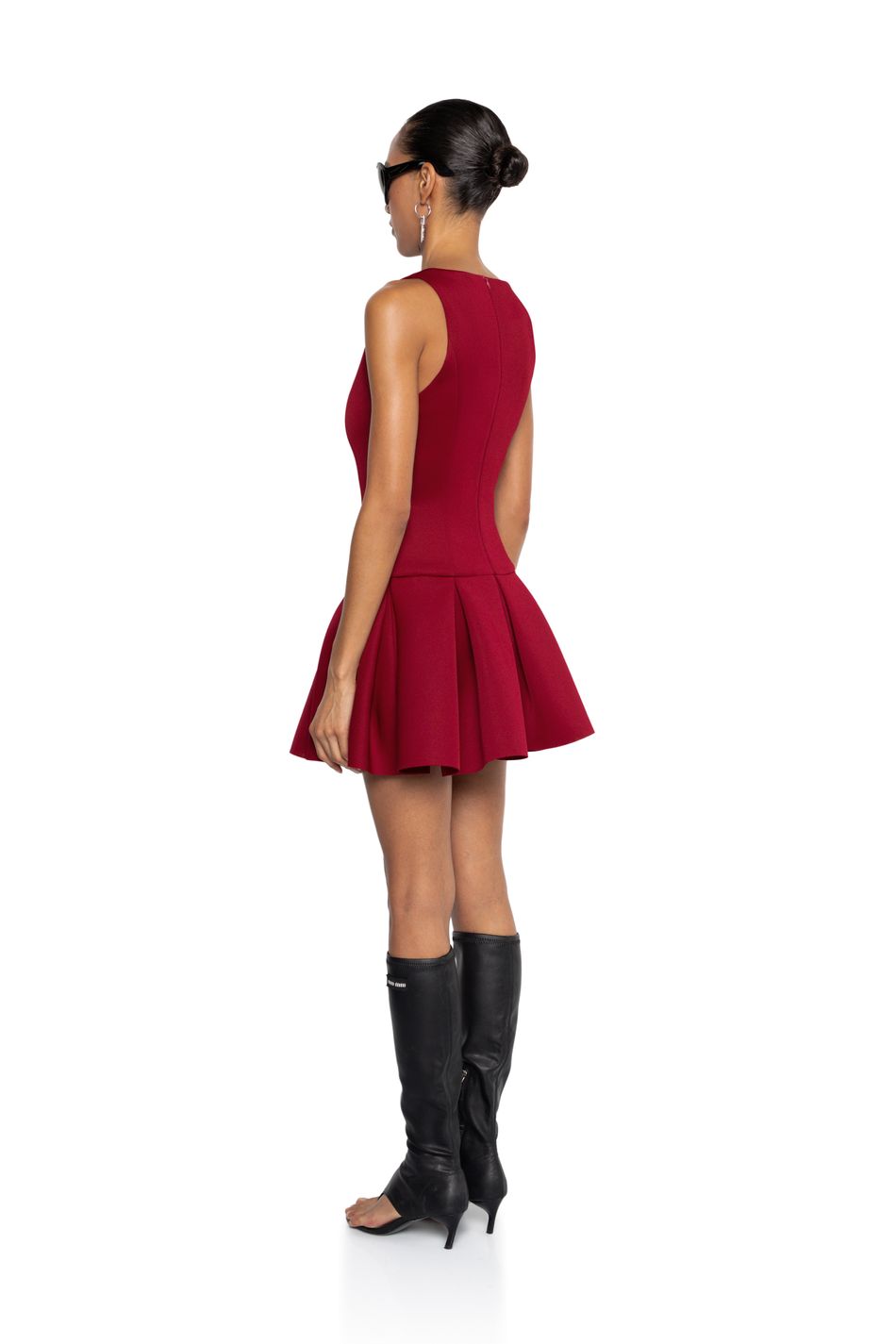 Теннисное платье мини; цвет: Бордо