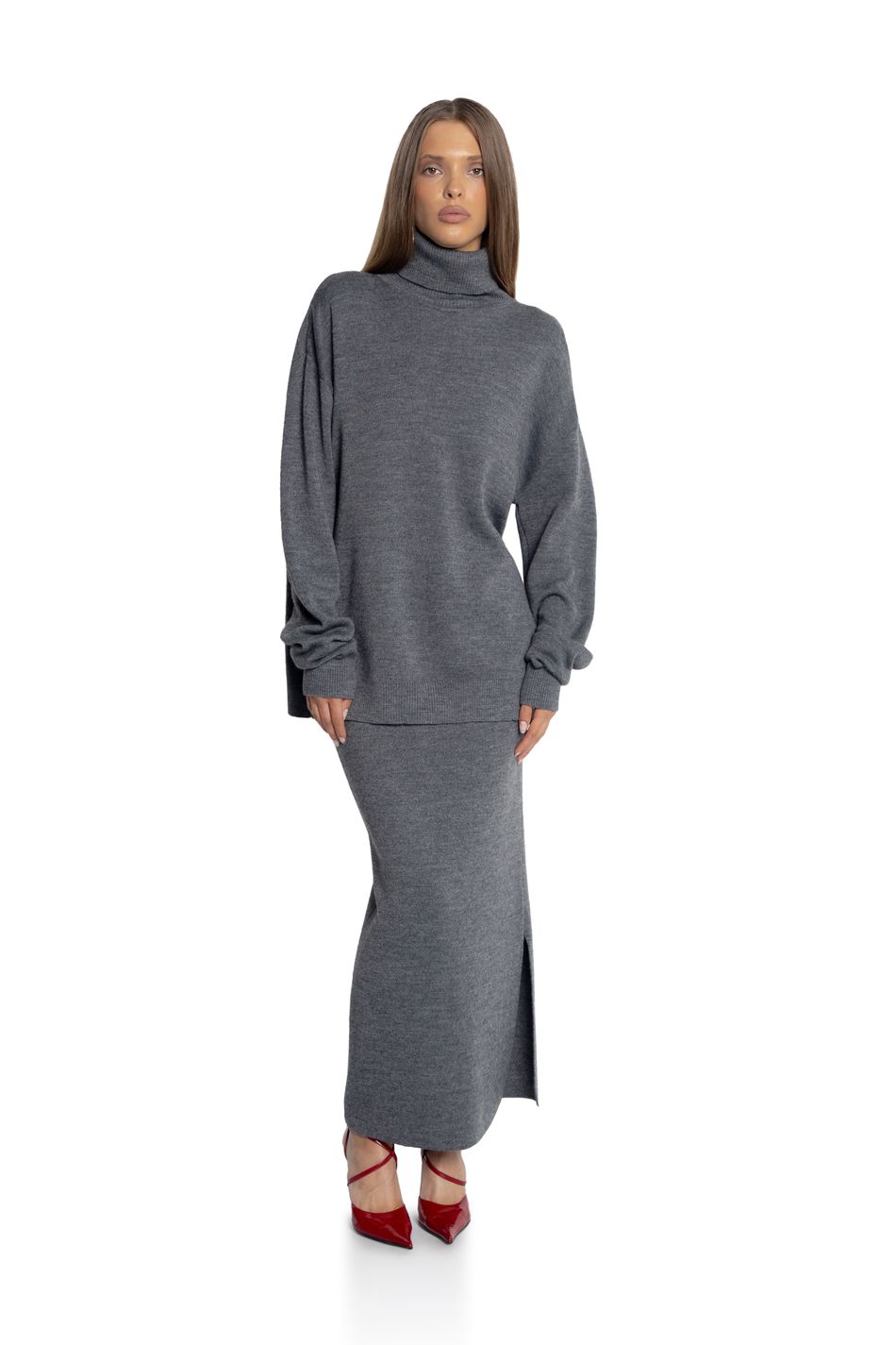 Свитер oversize; цвет: Серый