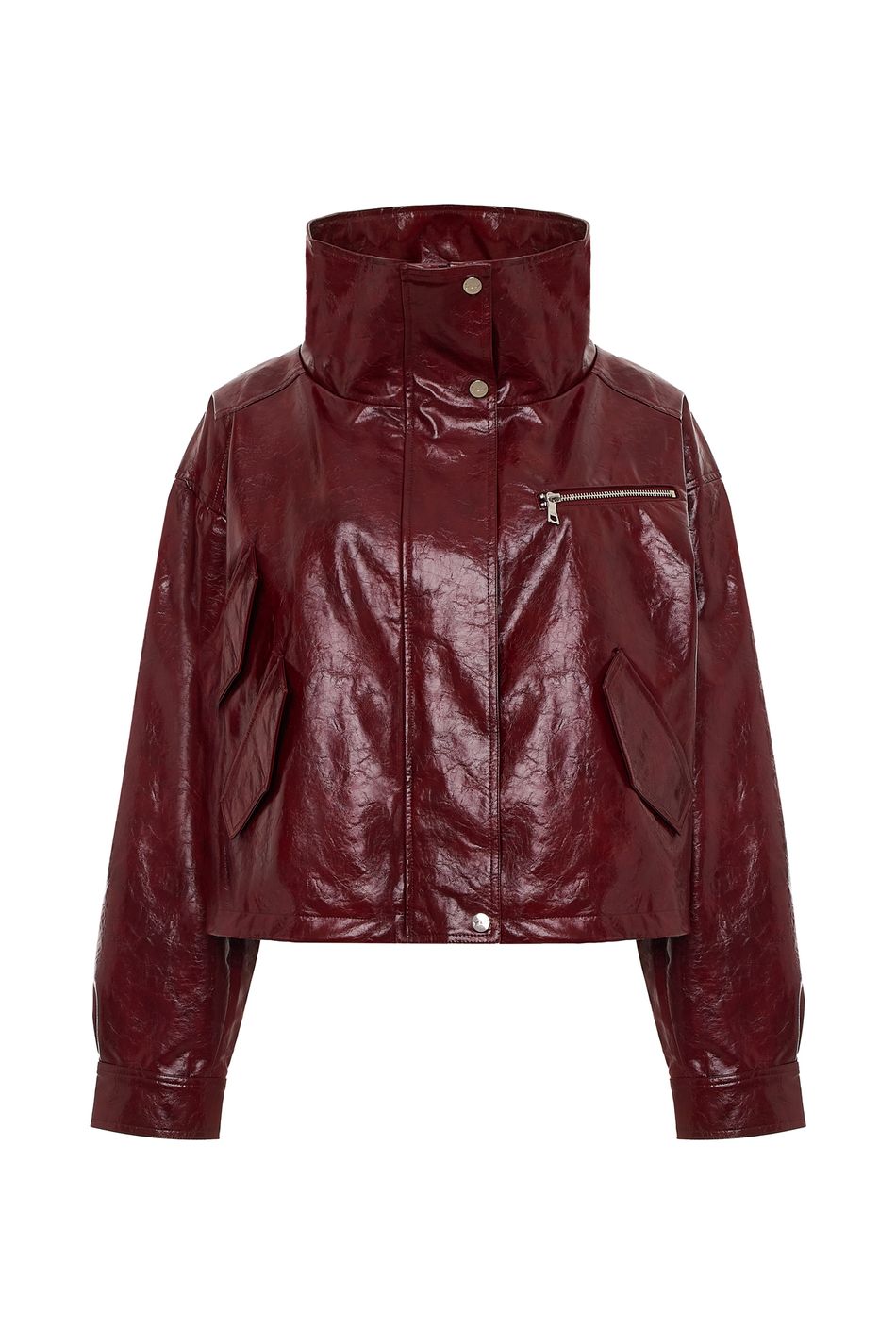 Лакированная куртка oversize  ; цвет: Бордо