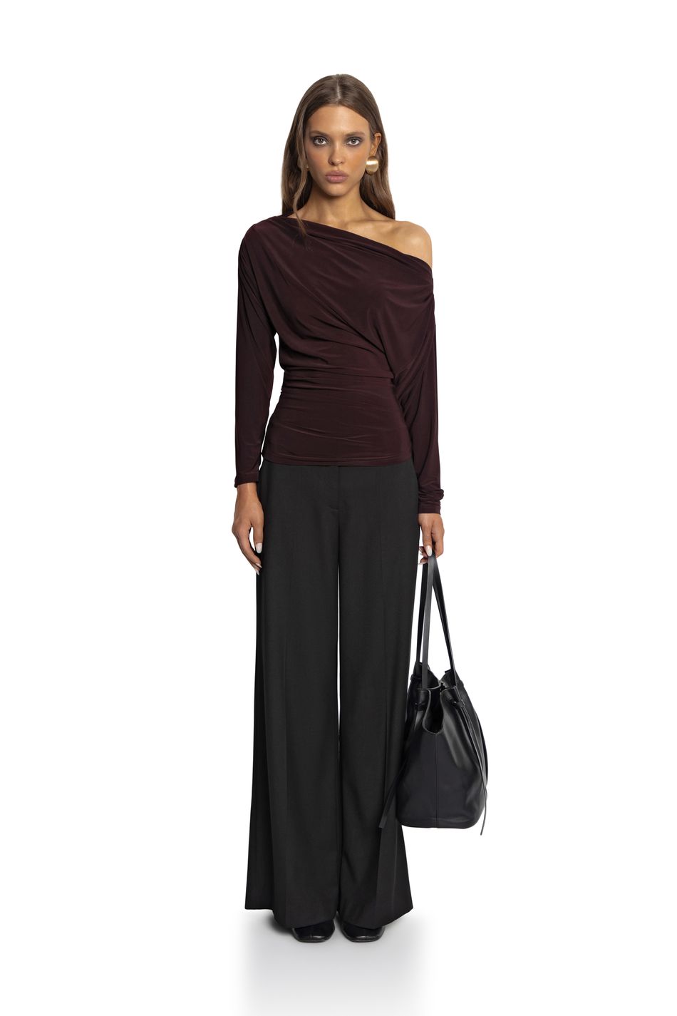 Лонгслив с рукавом «летучая мышь»; цвет: Шоколад