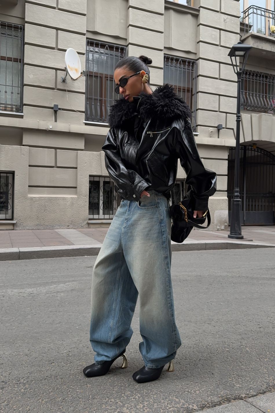 Джинсы oversize; цвет: Голубой