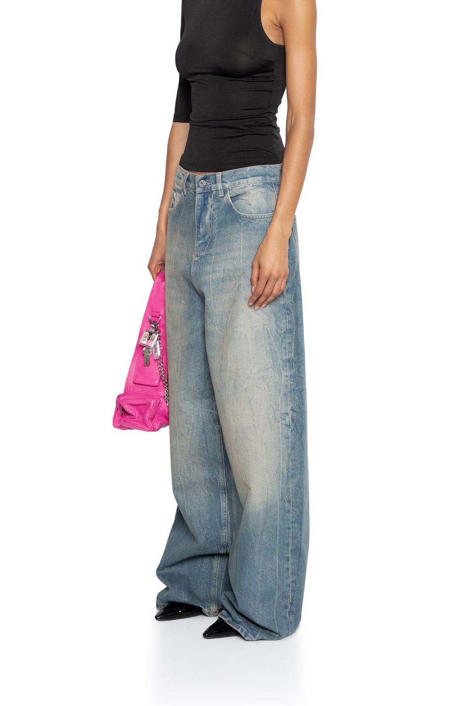 Джинсы oversize; цвет: Голубой
