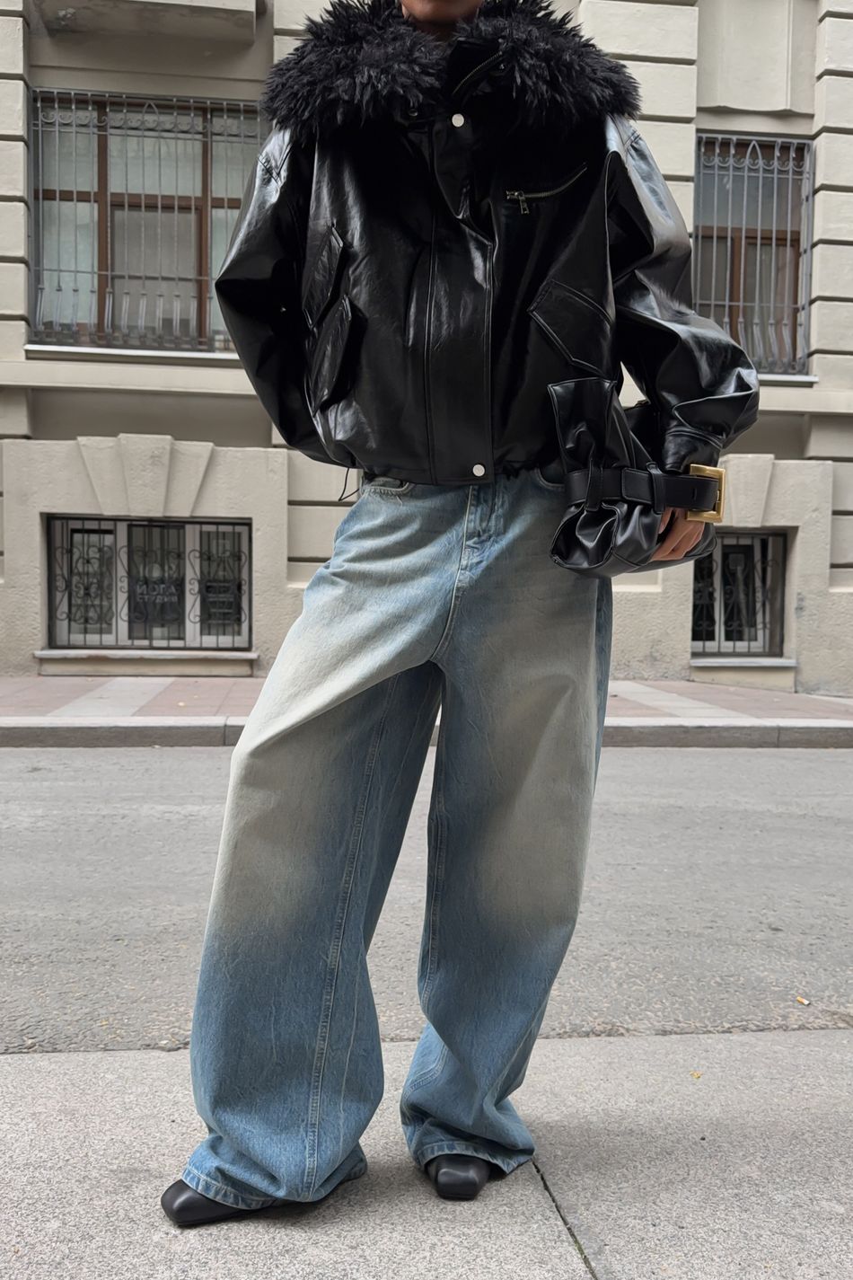 Джинсы oversize; цвет: Голубой