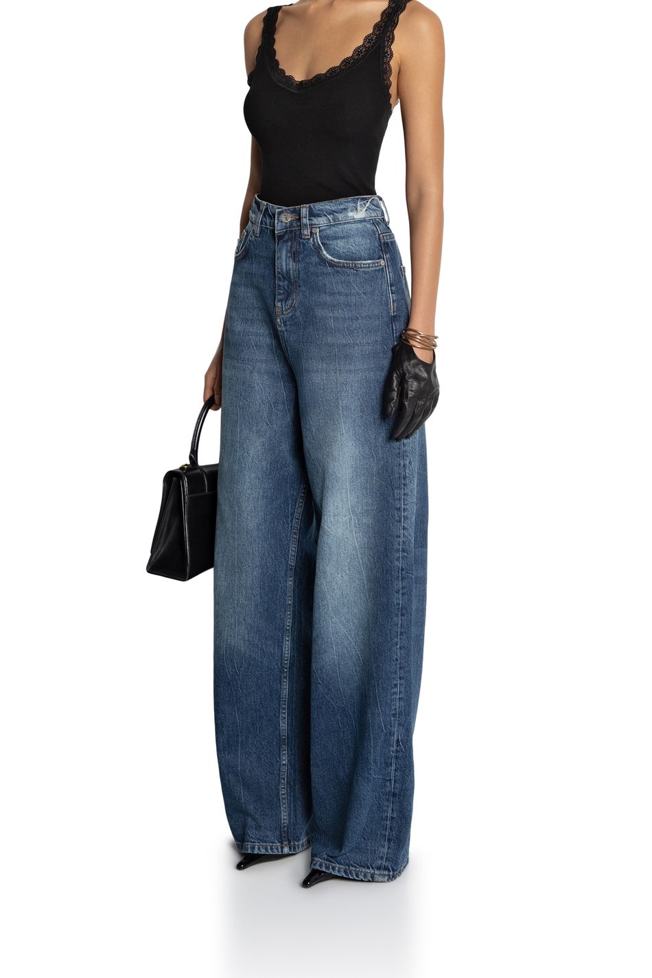Джинсы oversize; цвет: Синий 