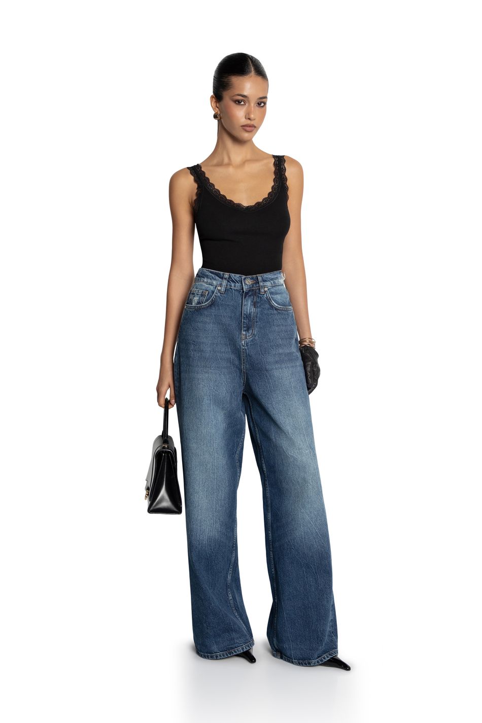 Джинсы oversize; цвет: Синий 